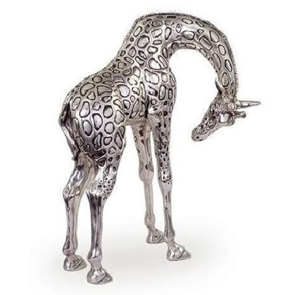 Giraffe Head Down Silver Plated Sculpture | 7506 | D'Argenta