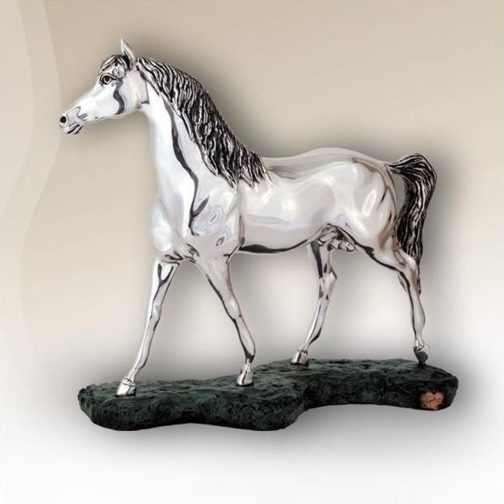 Silver Plated Arabian Horse Sculpture | 8028 | D'Argenta