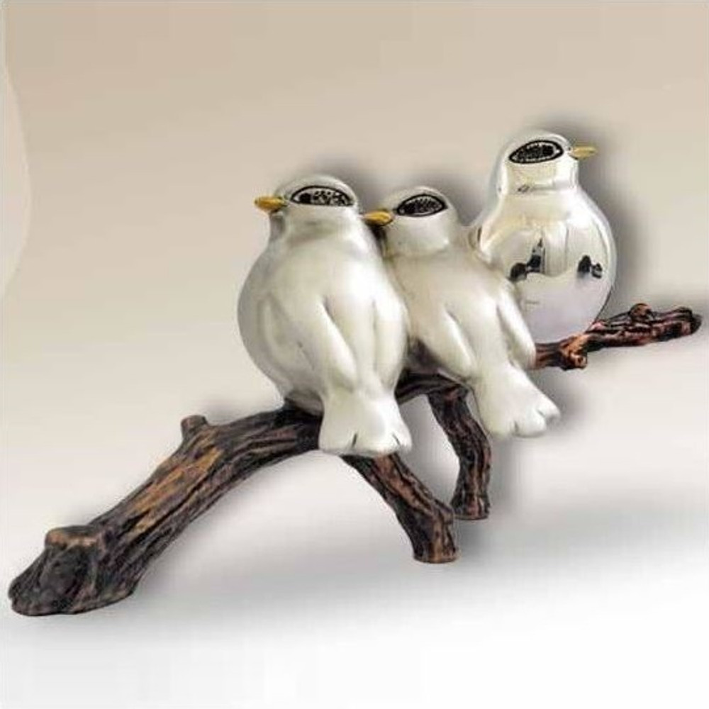 Silver Plated Birds Sculpture | A83 | D'Argenta