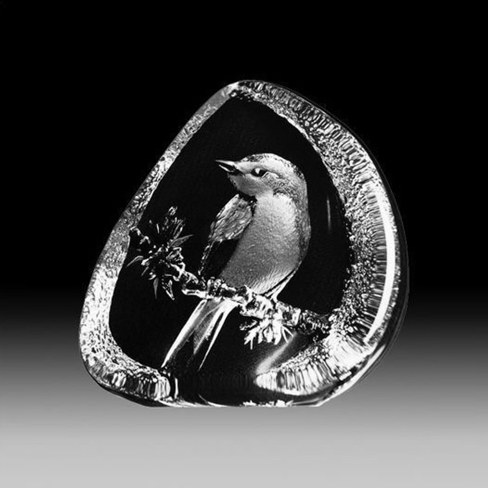 Flycatcher Crystal Bird Sculpture | 33638 | Mats Jonasson Maleras