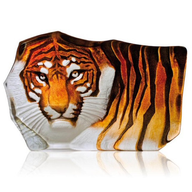 Large Tiger Crystal Sculpture Sculpture | 33851 | Mats Jonasson