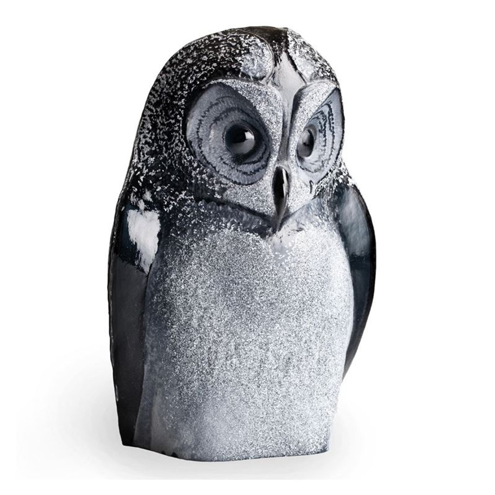 Owl Black Crystal Sculpture | 34050 | Mats Jonasson Maleras