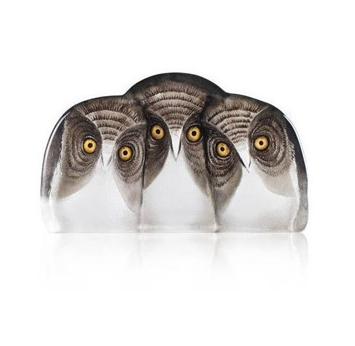 Three Owls Crystal Sculpture | 34107 | Mats Jonasson Maleras