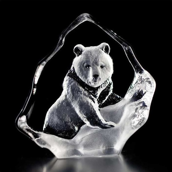 Grizzly Bear Mini Crystal Sculpture | 88131 | Mats Jonasson Maleras
