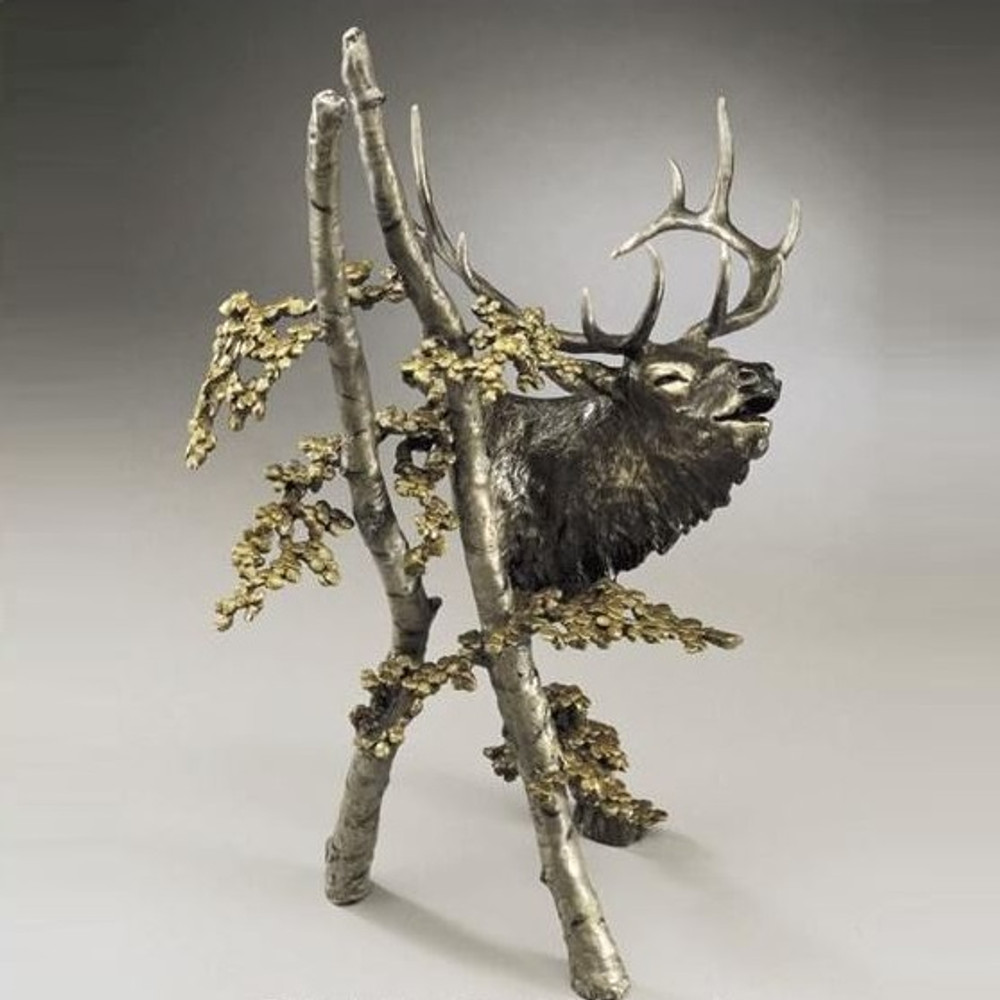 Large Elk Bronze Sculpture "The Call" | Mark Hopkins | mhs015063