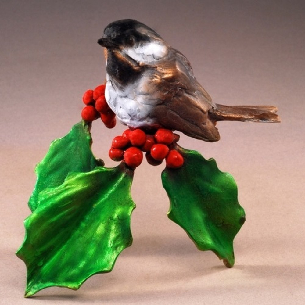 Chickadee Sculpture Bronze "Joy of the Season" | Mark Hopkins | MHS72025