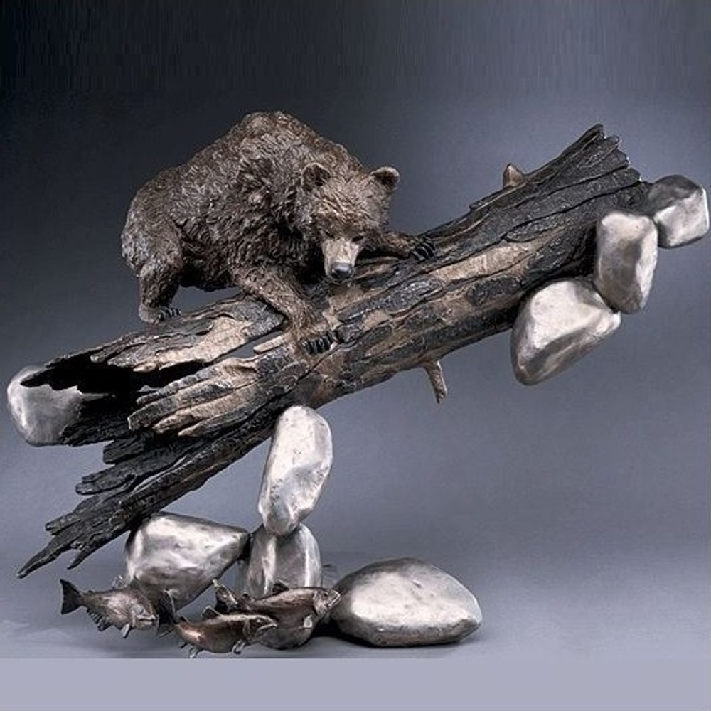Bear with Trout Bronze Sculpture "Catch of the Day" | Mark Hopkins | MHS76011