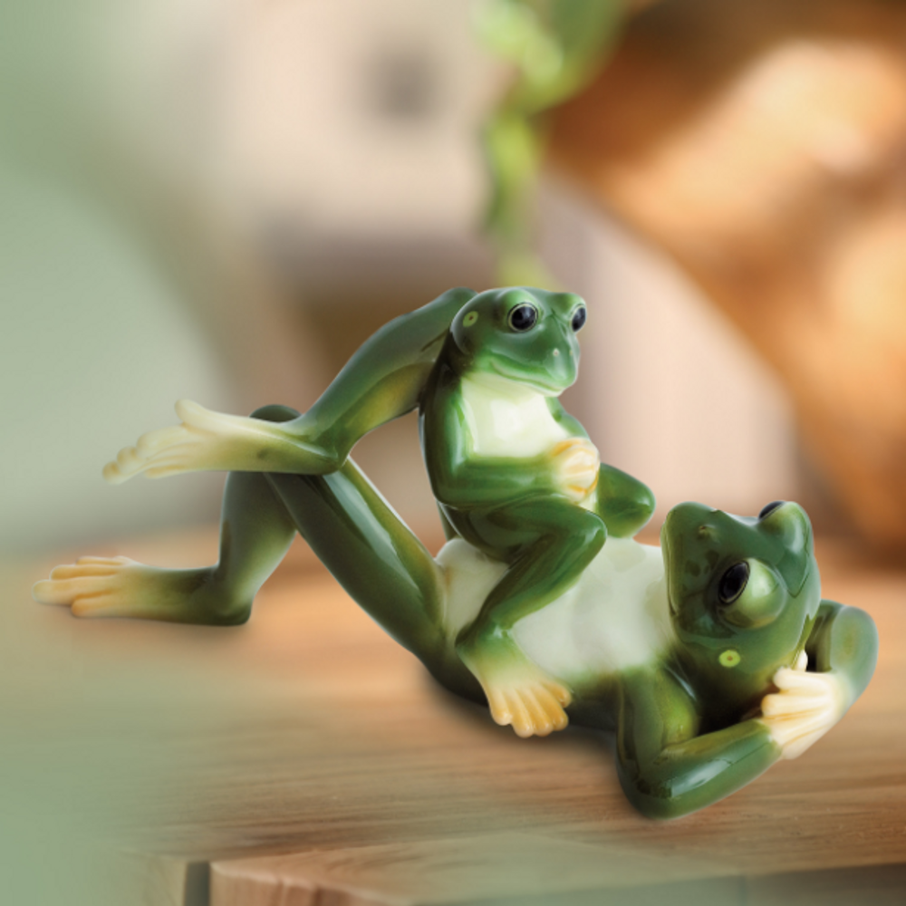 Frog Collection Father & Son Figurine | Franz Porcelain