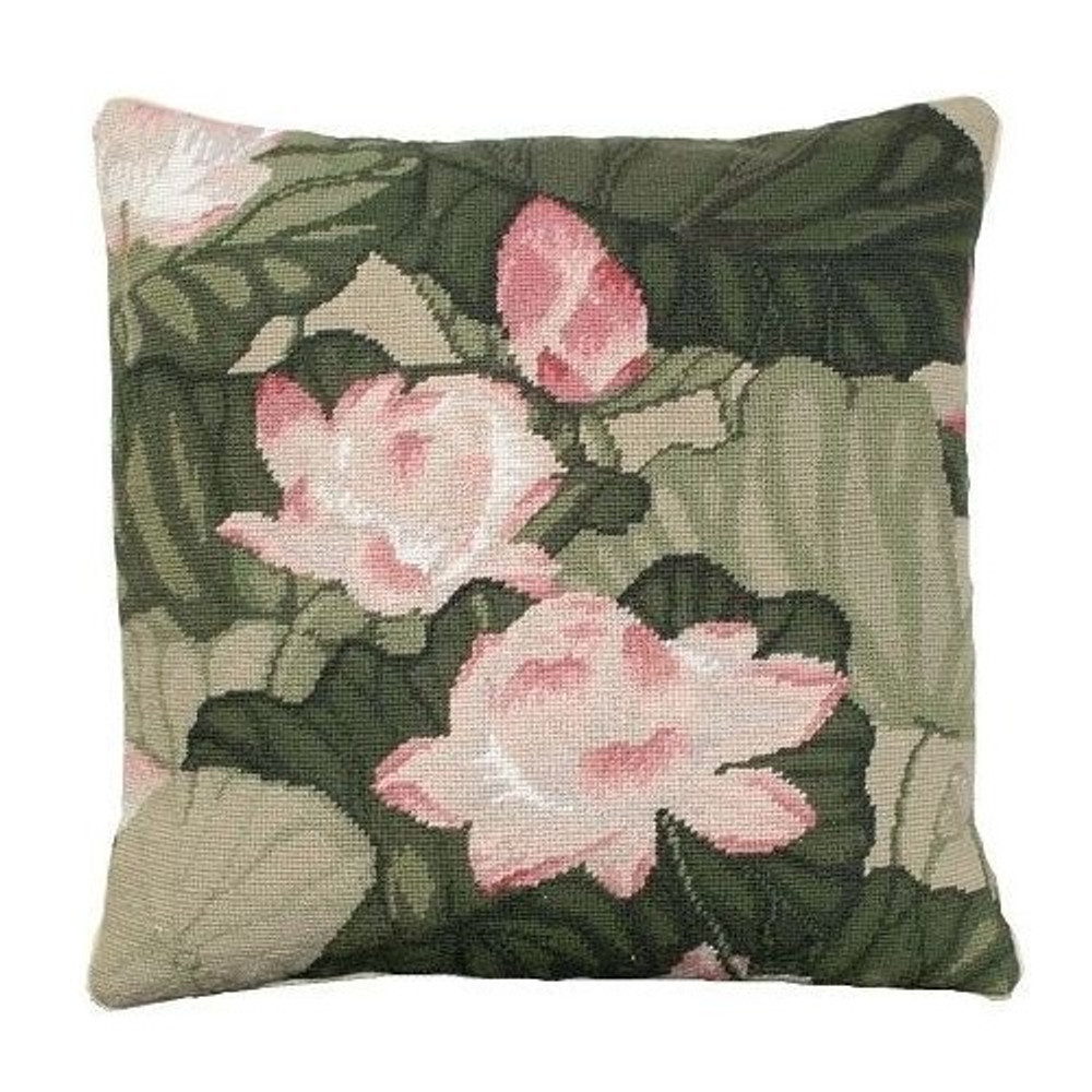 Lotus Needlepoint Down Pillow | Michaelian Home | MICNCU344A