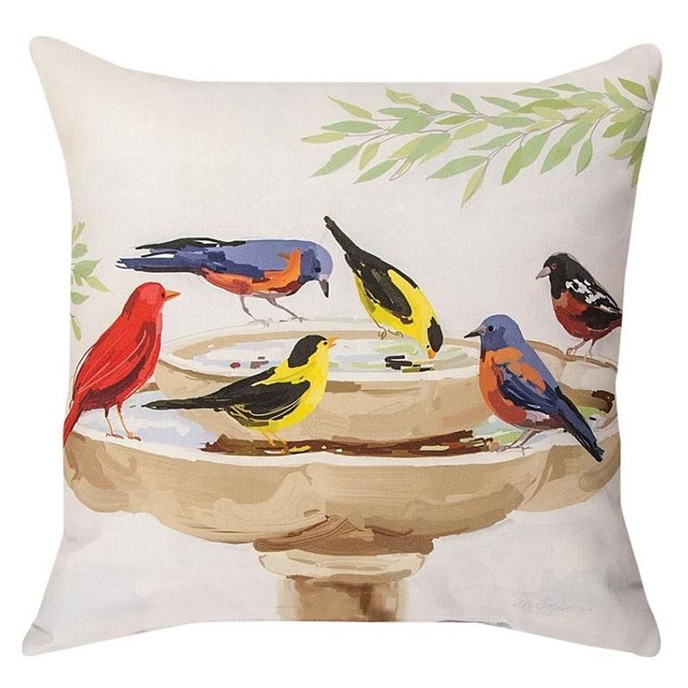 Bird Bath Throw Pillow Set Indoor Outdoor Pillows Manual Woodworkers