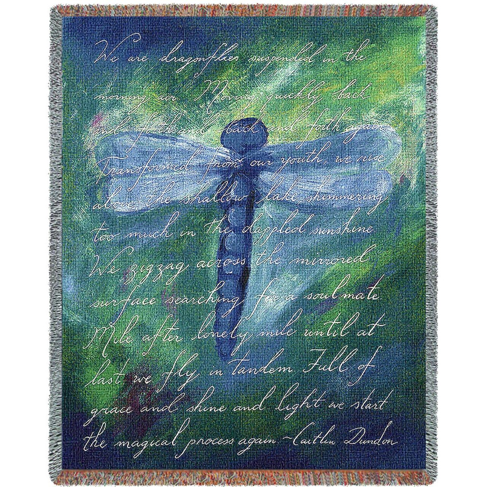 Dragonfly Poem Woven Throw Blanket | Pure Country | pc2399T