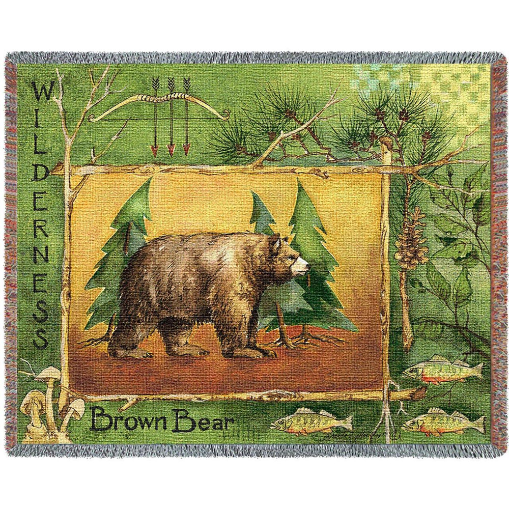 Brown Bear Tapestry Throw Blanket | Pure Country | pc2456T