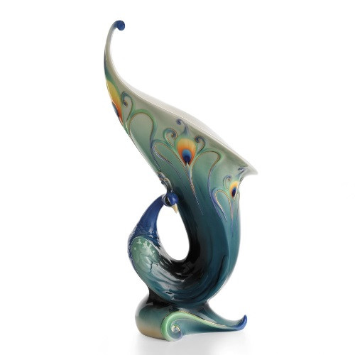 Peacock Small Vase | Franz Collection | Porcelain