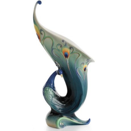 Peacock Small Vase | Franz Collection | Porcelain