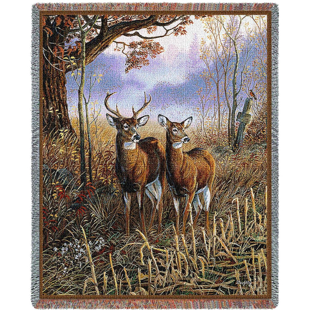 Country Treasures Deer Tapestry Afghan Throw | Pure Country | pc3750T