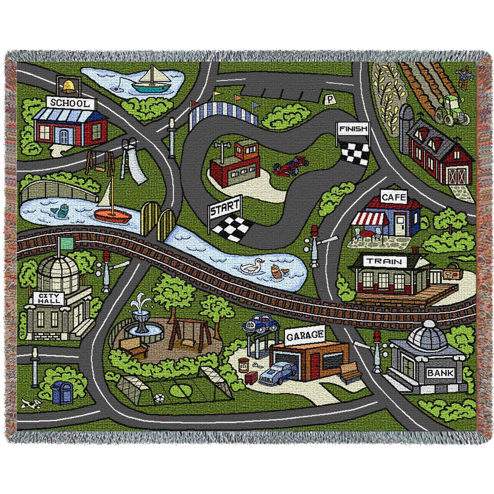 Farmhouse Road Play Throw Blanket | Pure Country | PC6266T