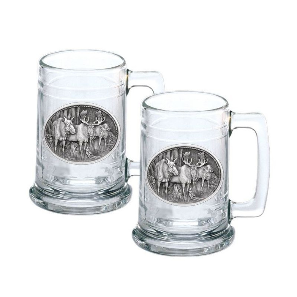 Moose Stein Set of 2 | Heritage Pewter | HPIST103