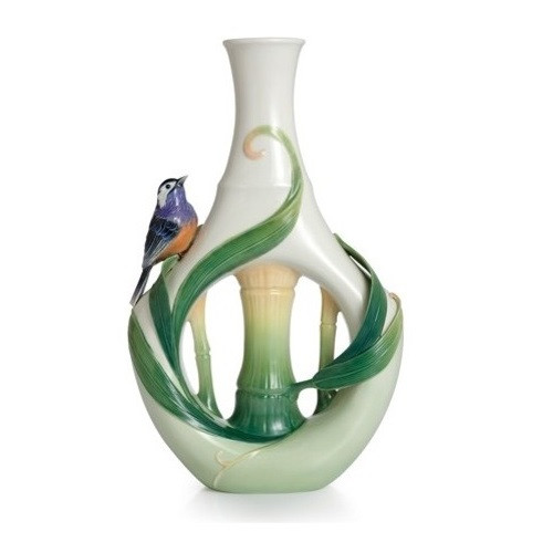 FRANZ フランツ ピース＆ハーモニー バンブー フラワーベース 花瓶 小鳥 Bamboo Porcelain Vase | Peace and Harmony | Franz