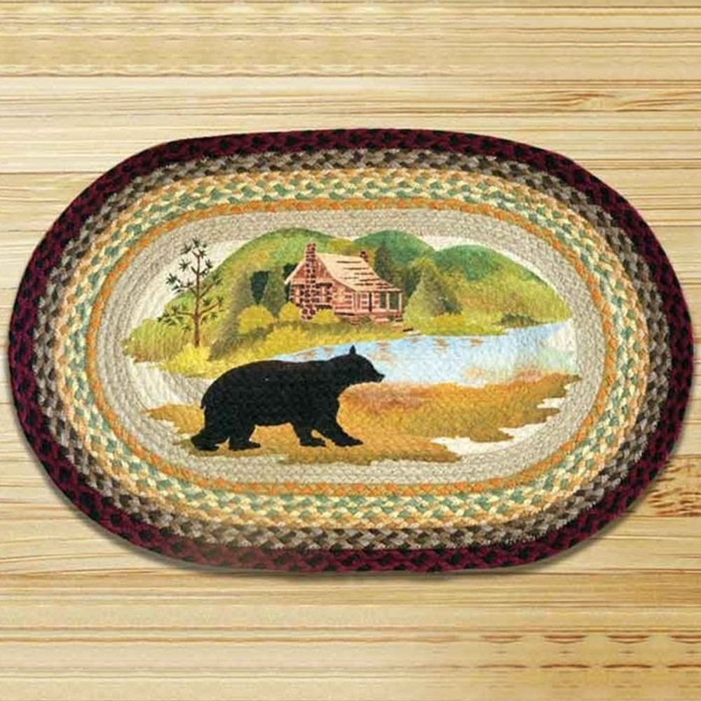 Bear Cabin Oval Patch Braided Rug | Capitol Earth Rugs | CEROP-395