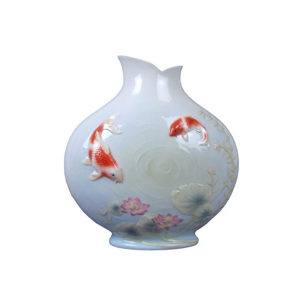 Koi Porcelain Vase Home Decor