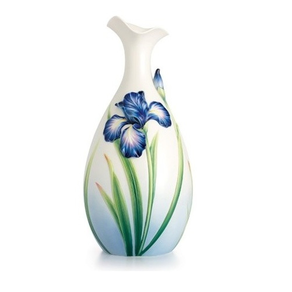 Eloquent Iris Flower Medium Vase | FZ02493 | Franz Porcelain Collection