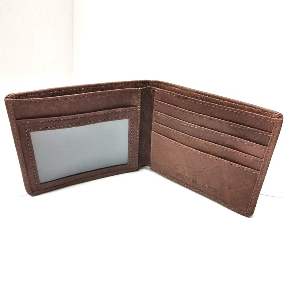 Polare Men's Natural Cowhide Leather Checkbook Holder Long Bifold Wall