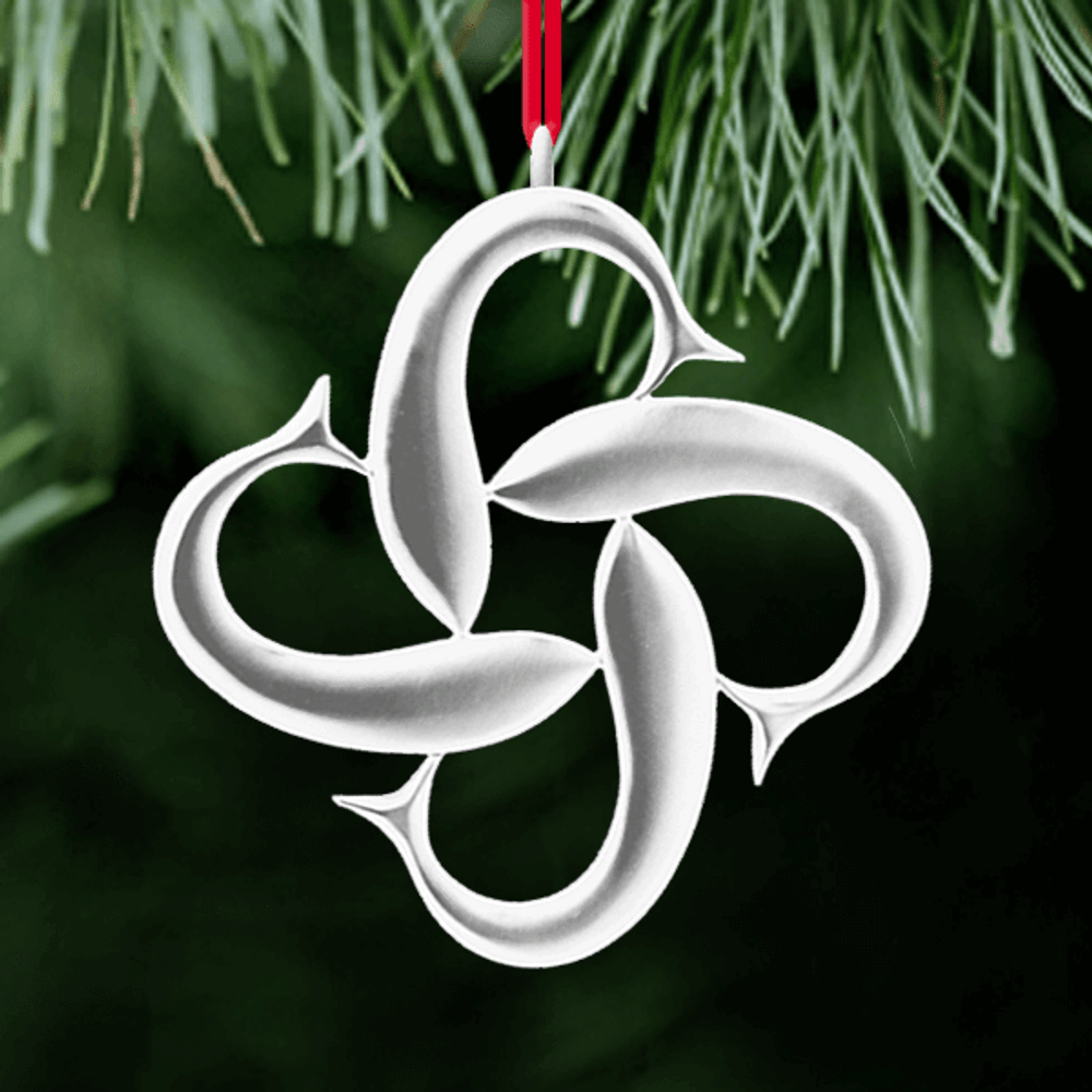 Dolphin Damariscotta Polished Pewter Ornament | Lovell Designs | LOVor104