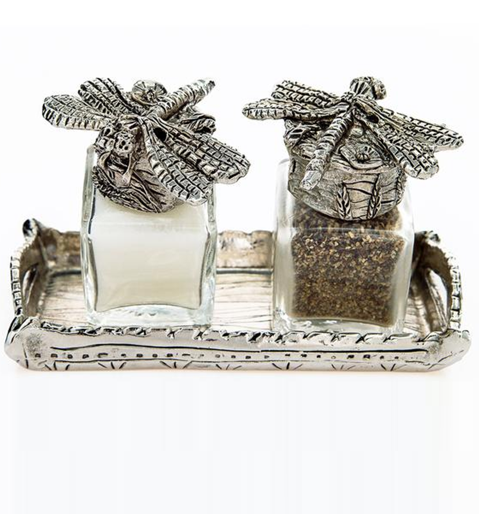 Dragonfly Shaker Set Salt And Pepper Shakers Pewter