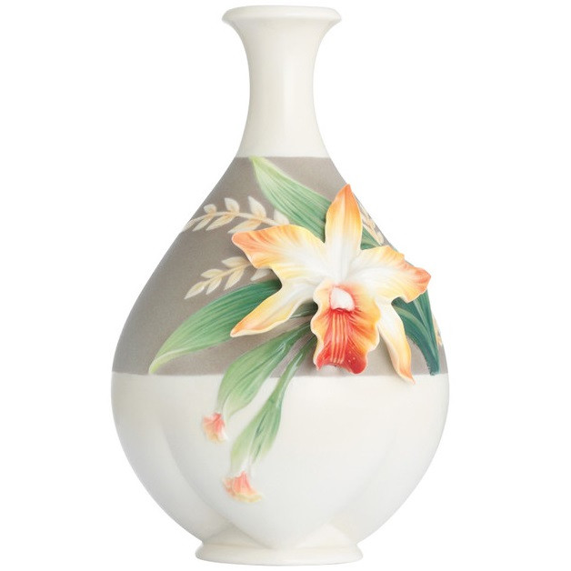 Cattleya Orchid Vase | Franz Collection | Porcelain