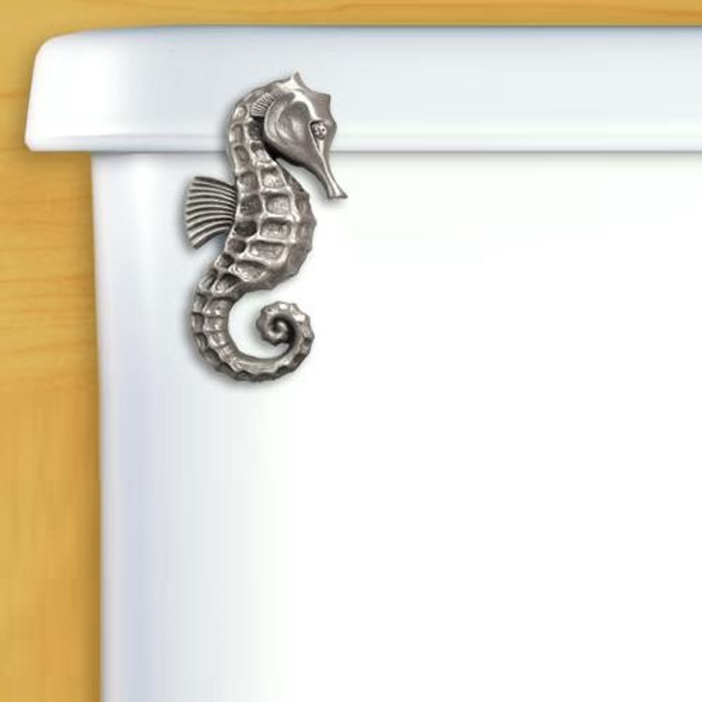 Seahorse Toilet Flush Handle | Functional Fine Art | ffa00132satinpewter