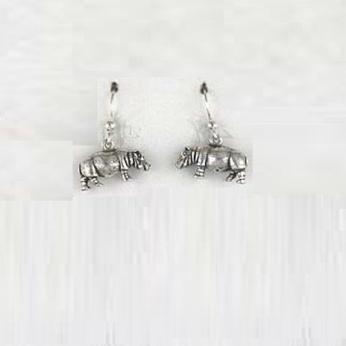 Hippo Wire Earrings | Sterling Silver | Kabana