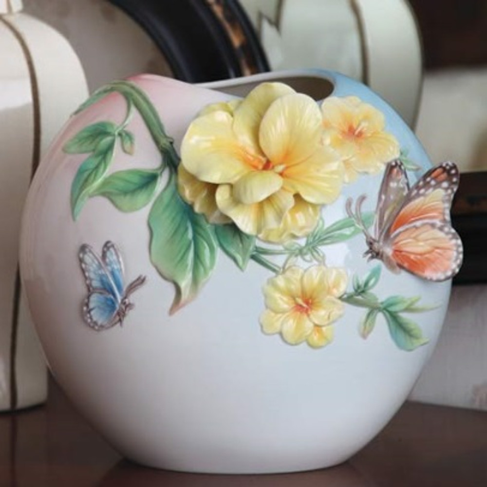 Friends for Life Jasmine and Butterfly Vase | FZ03017 | Franz Porcelain Collection -2