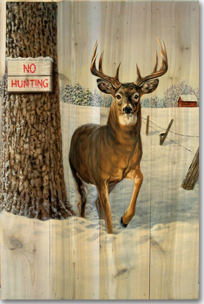 Deer Wood Wall Art "No Hunting" | Wood Graphixs | WGINH1624