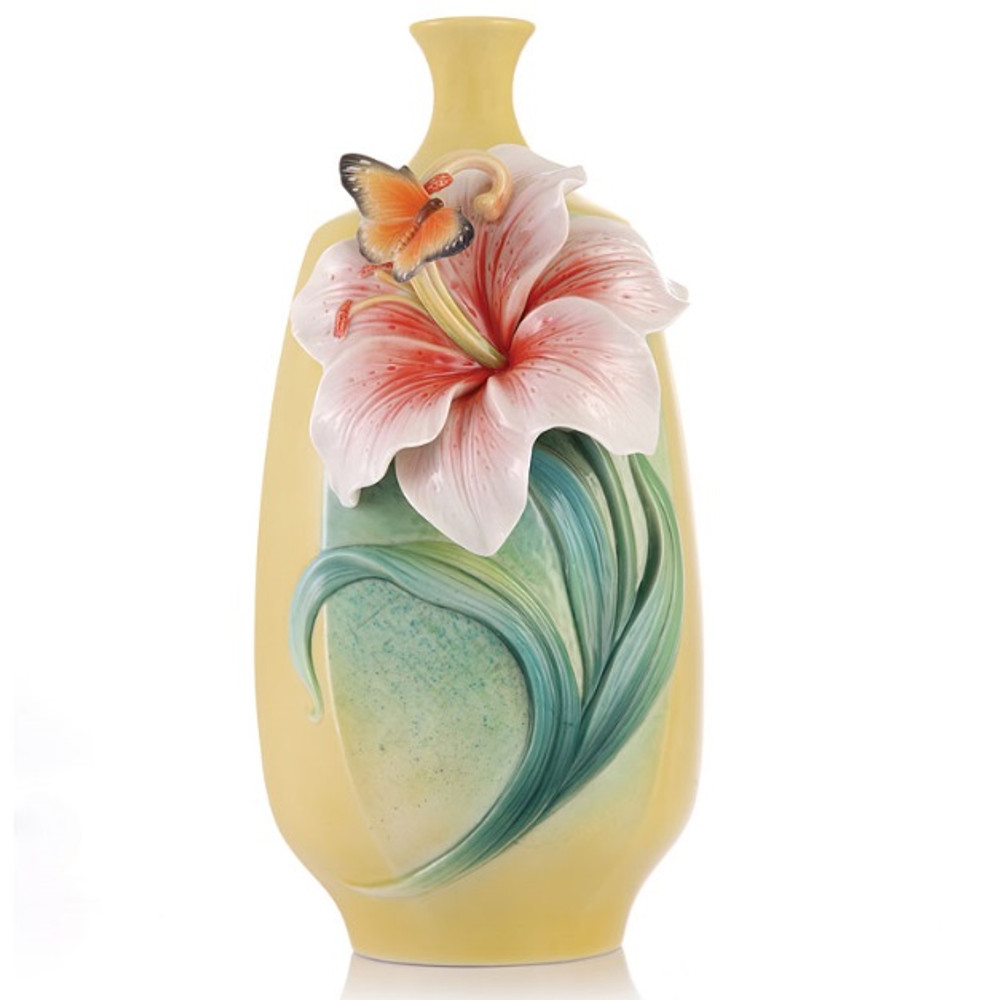 Lily Sculptured Porcelain Vase | FZ03434 | Franz Porcelain Collection