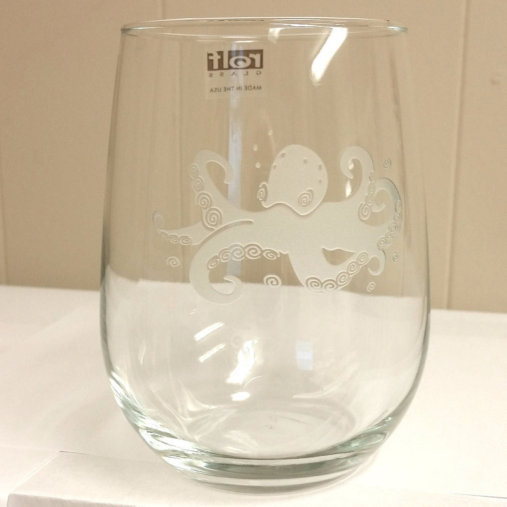 Octopus Stemless Wine Glass Set | Rolf Glass | 238333