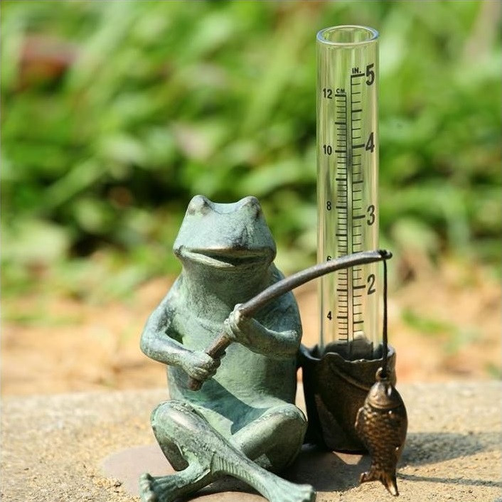 SPI Home Frog Fisherman Rain Gauge