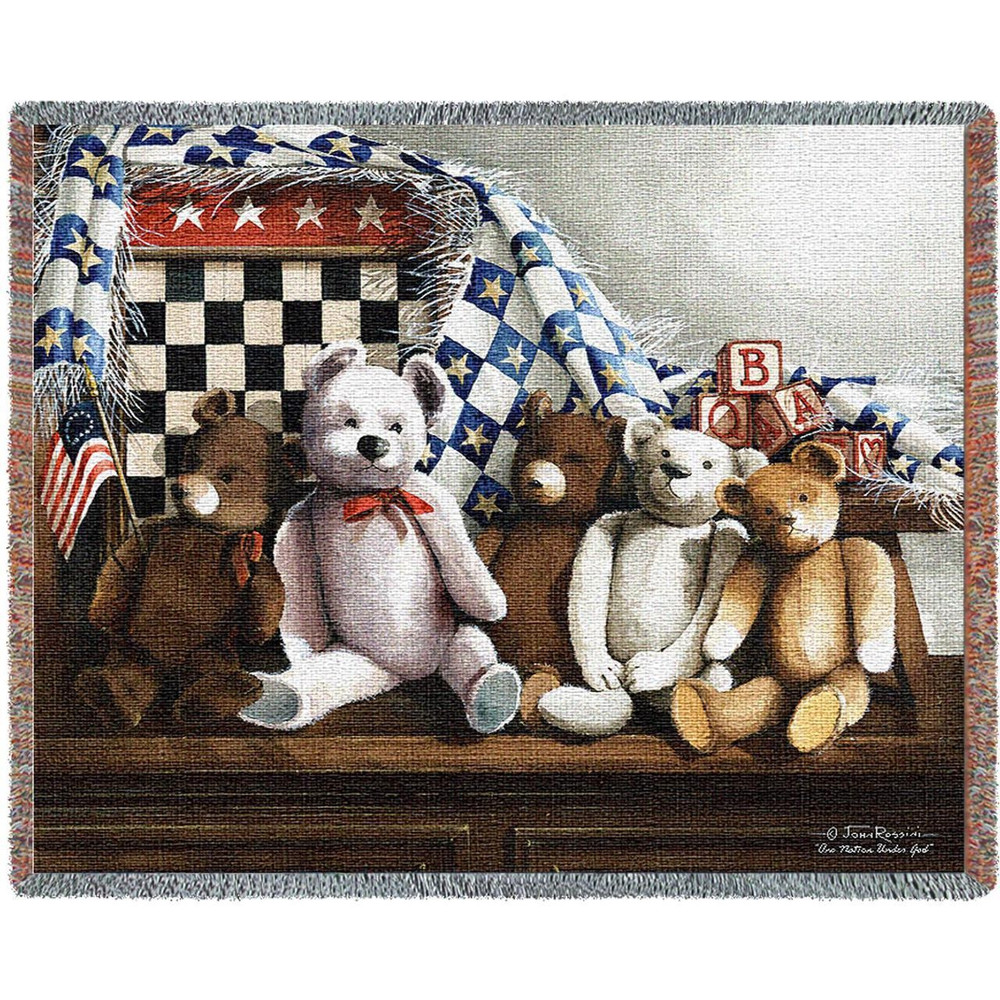 Teddy Bear Throw Blanket "One Nation Under God" | Pure Country | 3302-T