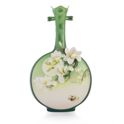 Magnolia Vase | Sculptured Porcelain | Franz Porcelain