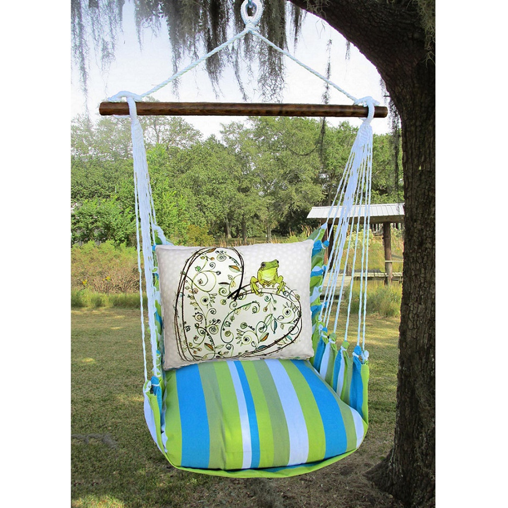 Frog and Heart Hammock Chair Swing "Beach Boulevard" | Magnolia Casual | BBRR605-SP