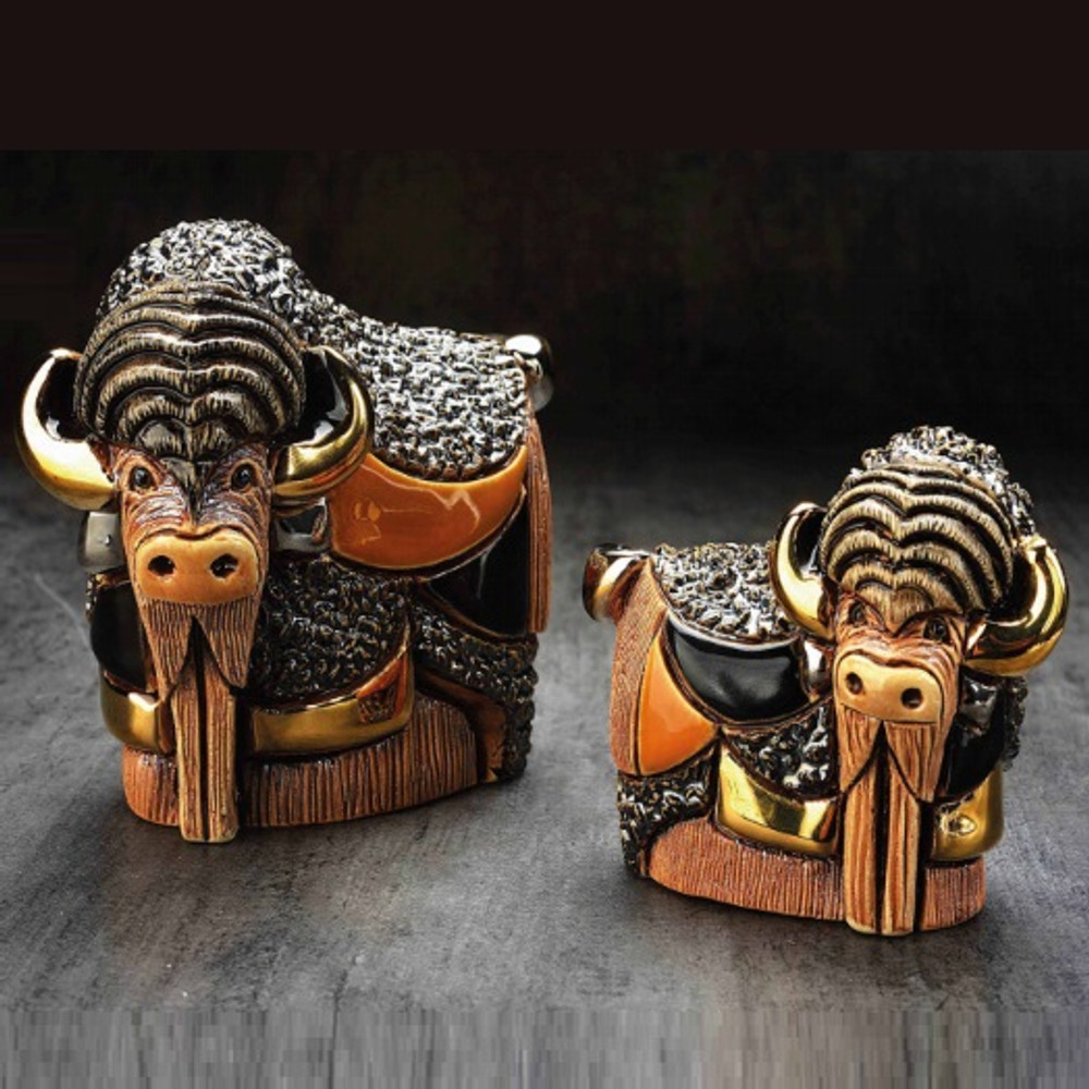 Bison and Baby Ceramic Figurine Set | De Rosa | Rinconada | F201-F401