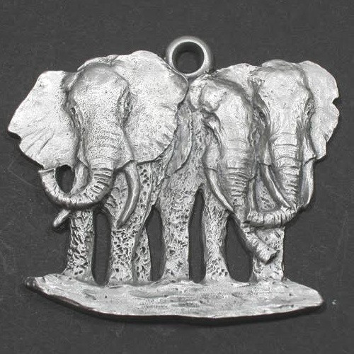 Elephant Herd Ornament | Pewter Elephant Ornament | Schumann