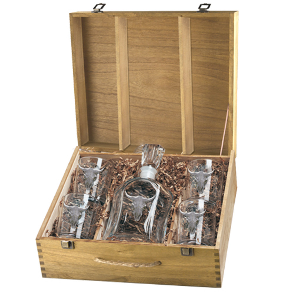 Longhorn Cattle Decanter Boxed Set | Heritage Pewter | HPICPTB3270