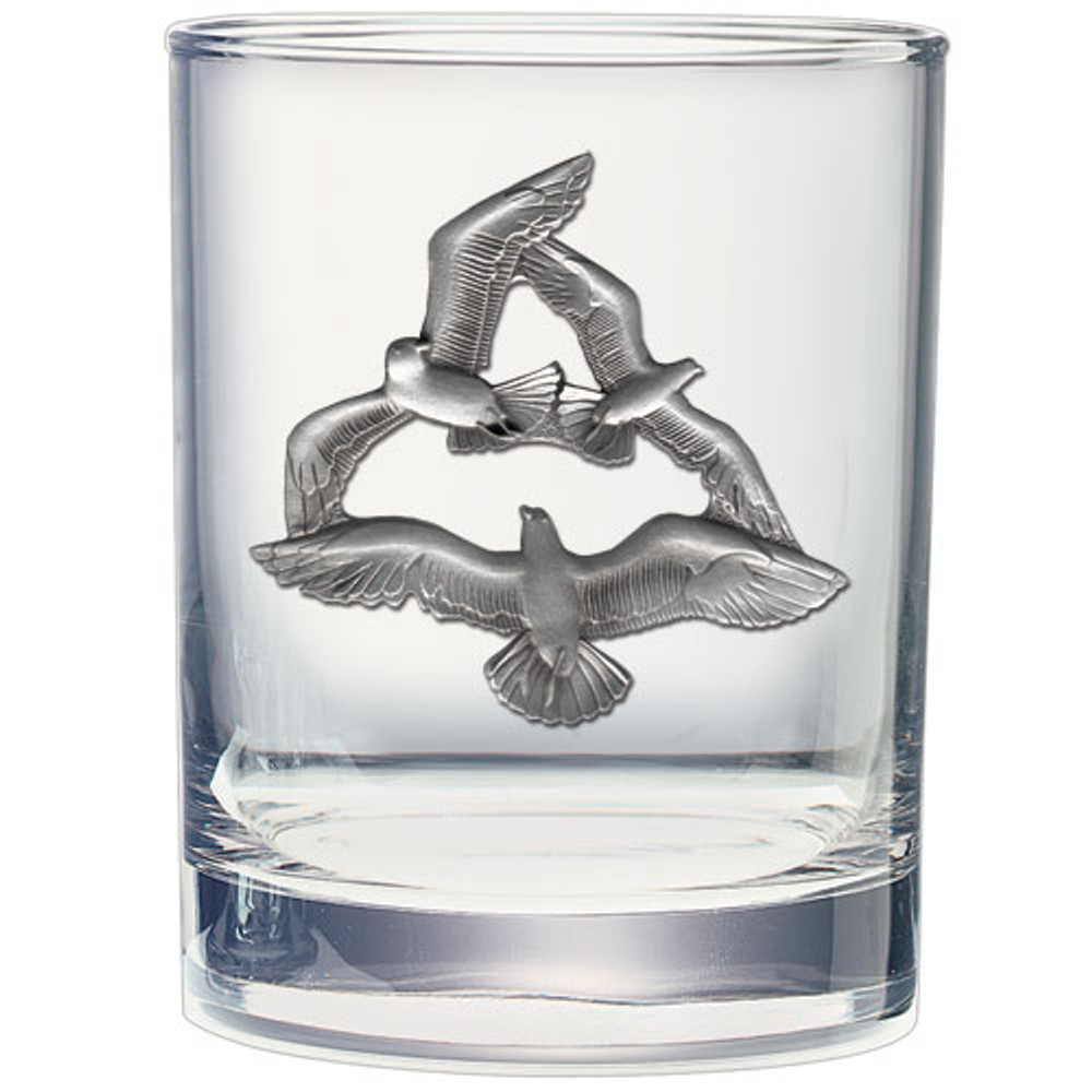 Seagull Double Old Fashioned Glass Set of 2 | Heritage Pewter | HPIDOF4140 -2