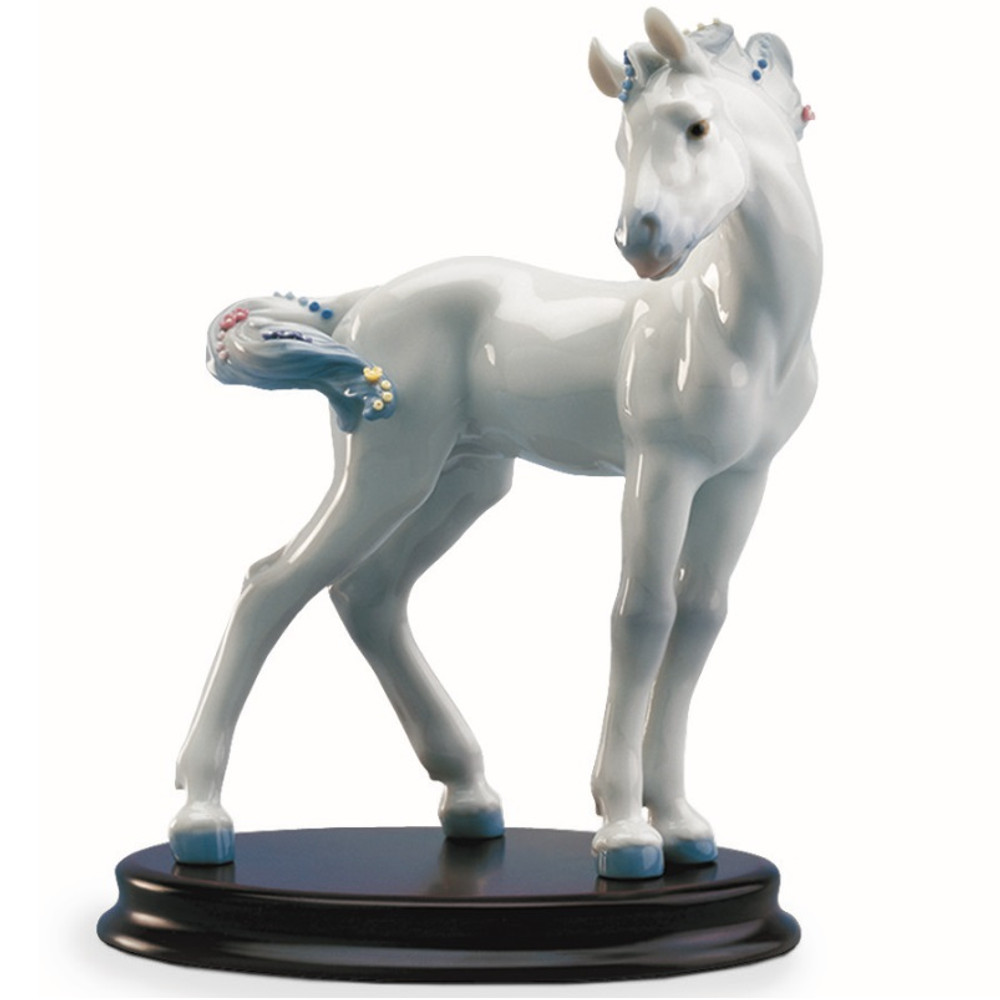 Horse Porcelain Figurine with Base