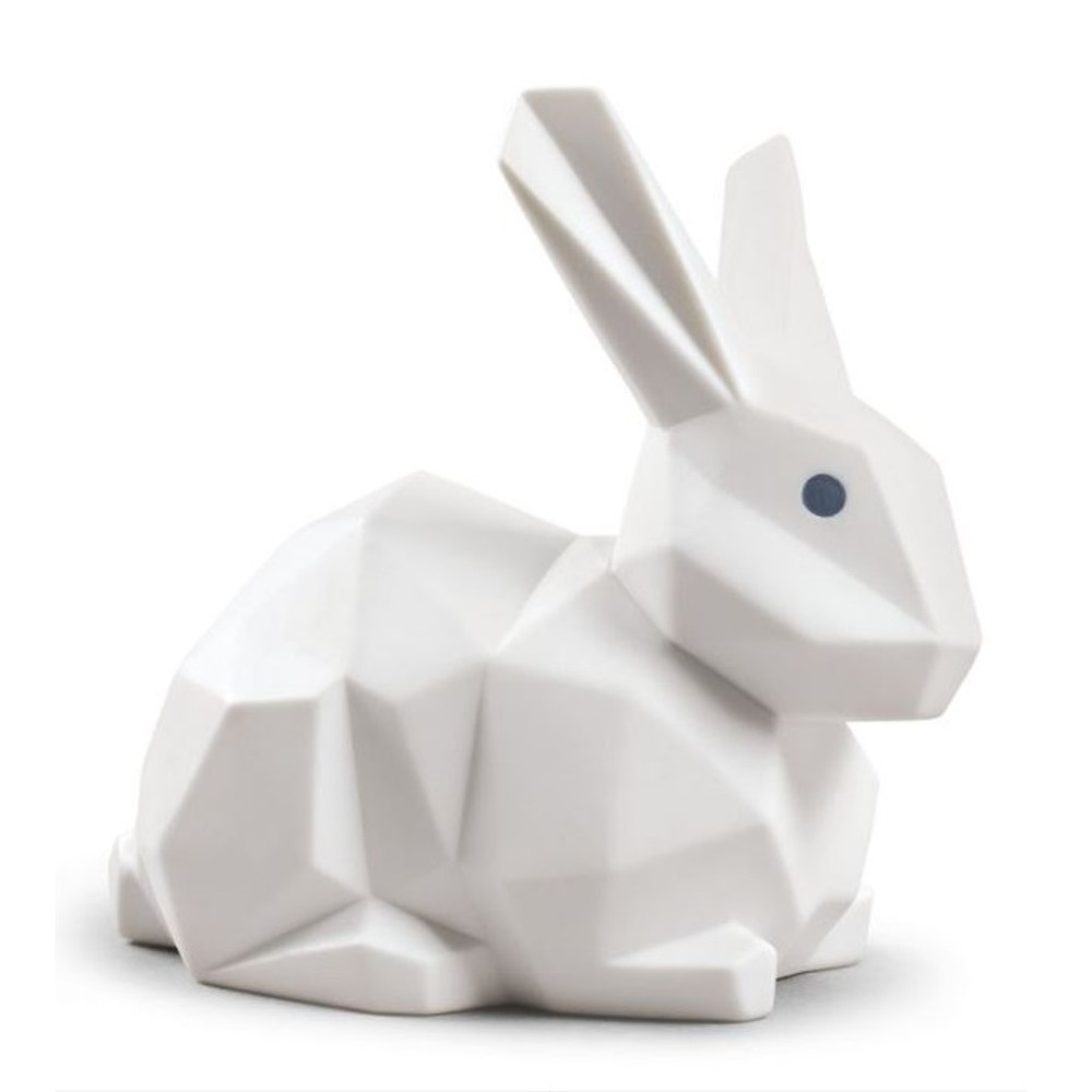 Origami Rabbit Matte White Porcelain Sculpture Lladro Origami Rabbit Matte White Figurine