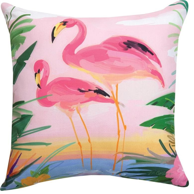 Manual Woodworkers and Weavers Flamingo Garden Pillow