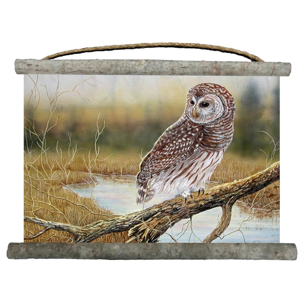 Owl Canvas Wall Hanging "Early Hunter" | Wood Graphixs | WCEHO2518