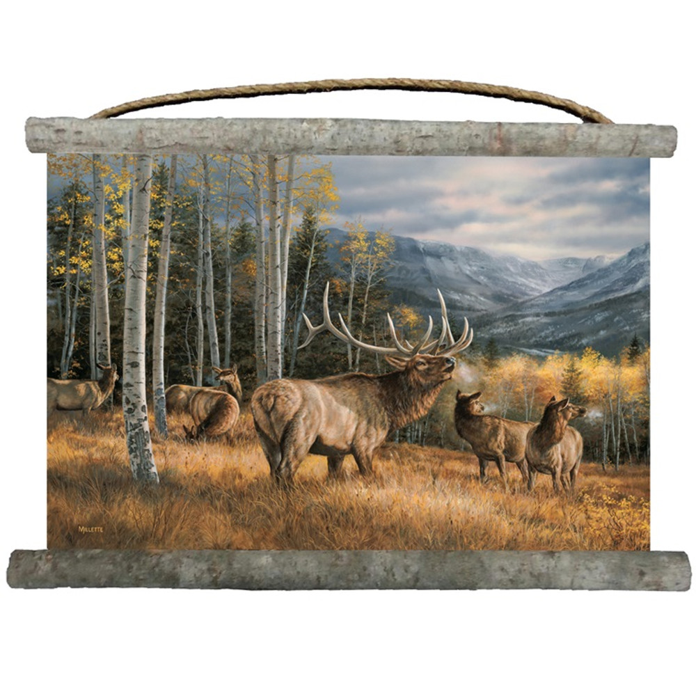 Elk Canvas Wall Hanging "Meadow Music" | Wood Graphixs | WCMME2518