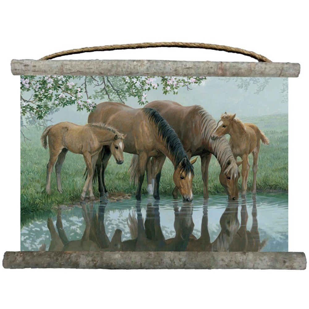 Horse Canvas Wall Hanging "Sweet Spring" | Wood Graphixs | WCSSH2518