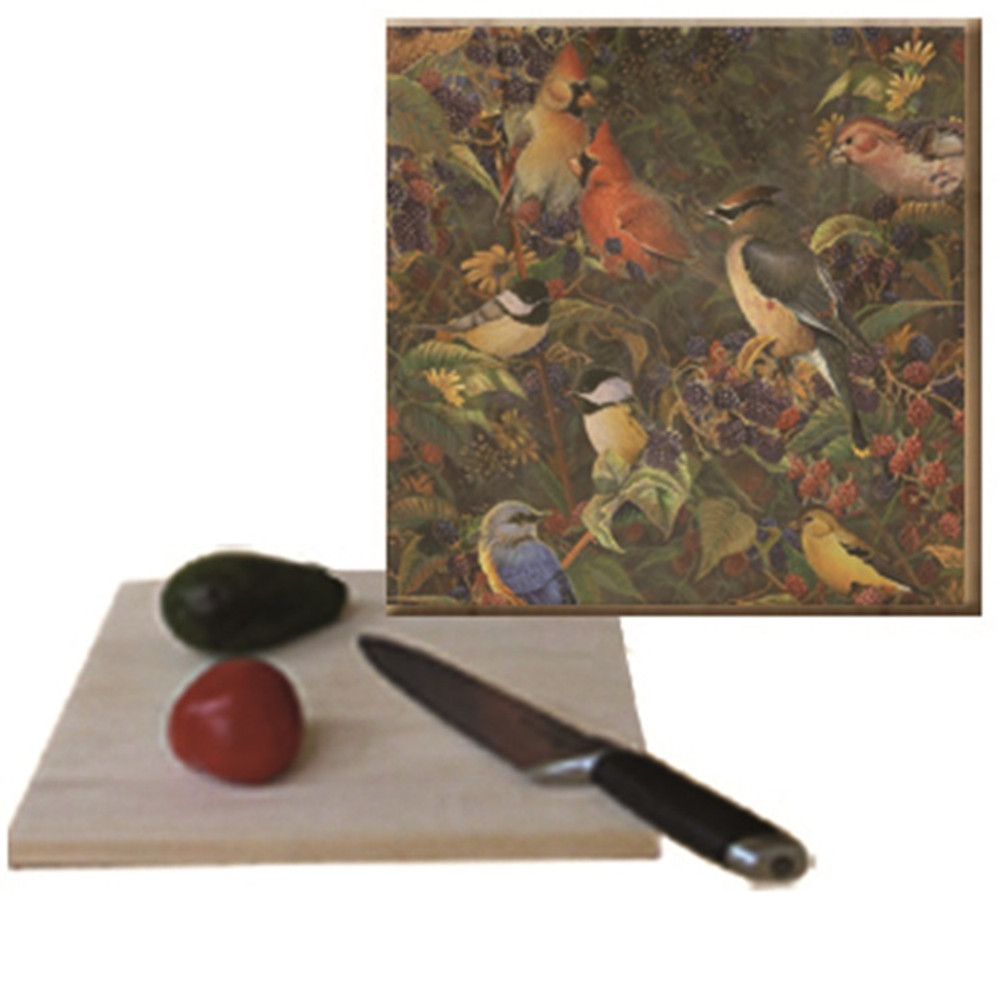 Songbirds Cutting Board "Berry Bush" | Wood Graphixs | CBBBSB1212